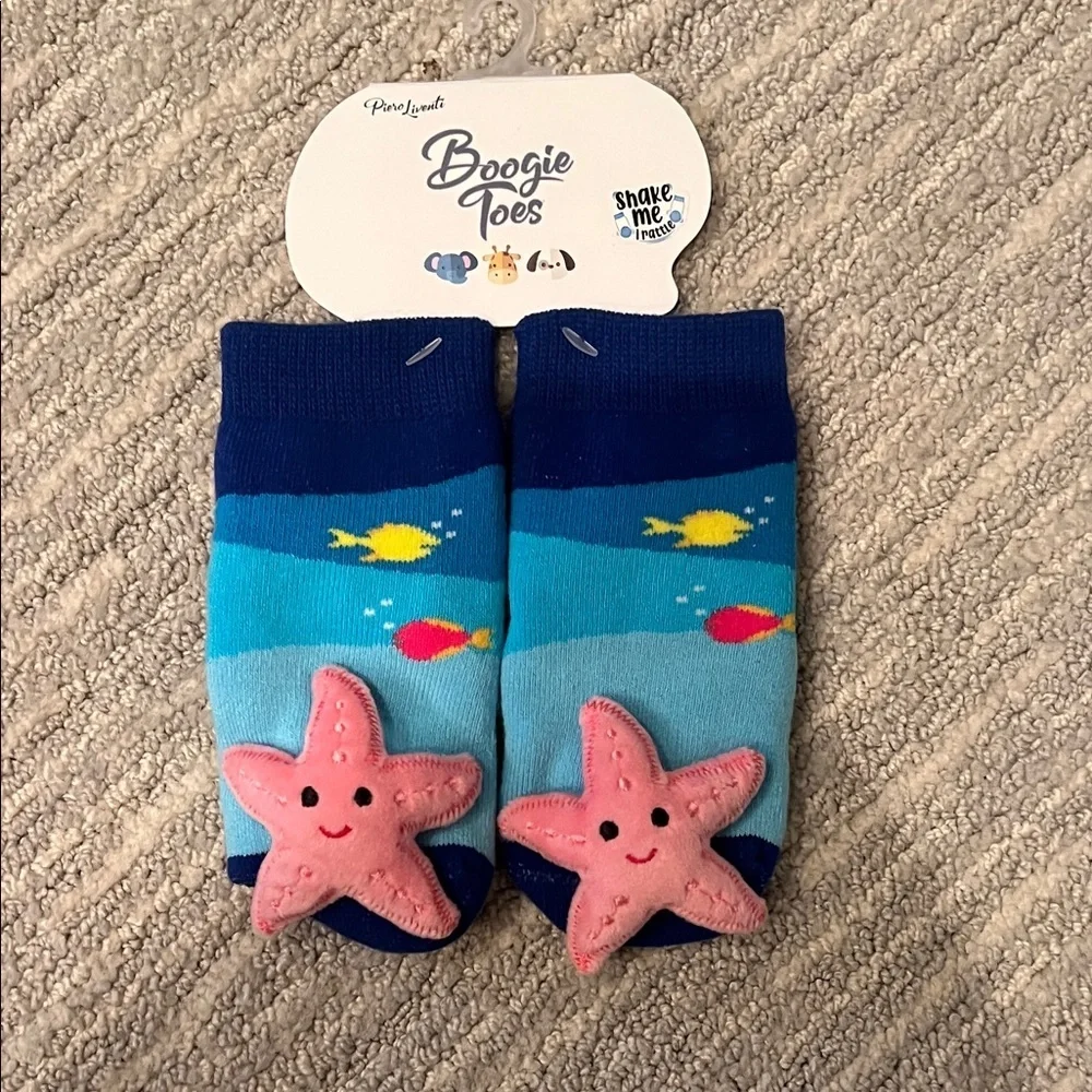 Boogie Toes Starfish Baby Grip Socks 1-2 Years NWT Summer Outfit